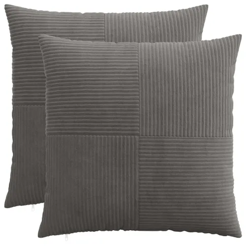 Presvlaka za jastuk 2 pcs ALMELO Tamnosiva 80 x 80 cm Kord - Tamnosiva 80 x 80 cm 2 Cijena