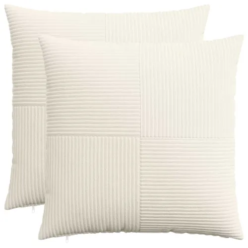 Presvlaka za jastuk 2 pcs ALMELO Krem 80 x 80 cm Kord - Krem 80 x 80 cm 2 Cijena