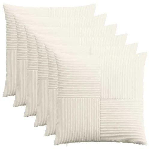 Presvlaka za jastuk 6 pcs ALMELO Krem 80 x 80 cm Kord - Krem 80 x 80 cm 6 Cijena