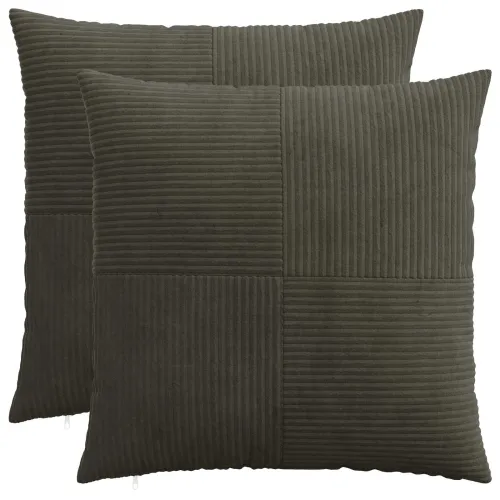 Presvlaka za jastuk 2 pcs ALMELO Antracit 80 x 80 cm Kord - Antracit 80 x 80 cm 2 Cijena