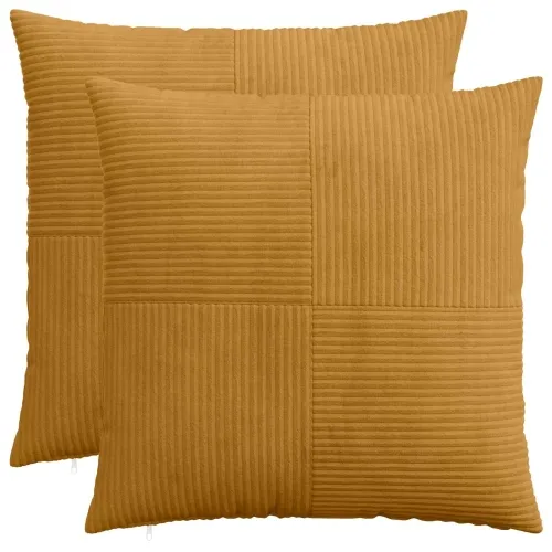 Presvlaka za jastuk 2 pcs ALMELO Žuta 80 x 80 cm Kord - Žuta 80 x 80 cm 2 Cijena