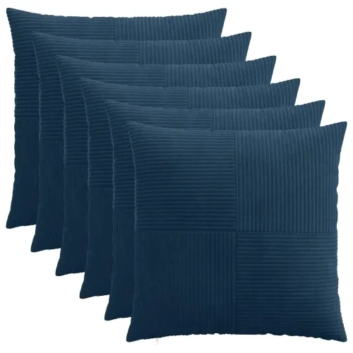 Presvlaka za jastuk 6 pcs ALMELO Mornarsko plava 80 x 80 cm - Modra 80 x 80 cm 6 Cijena