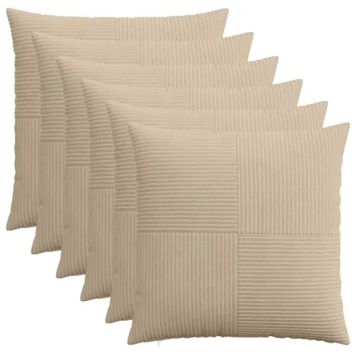 Presvlaka za jastuk 6 pcs ALMELO Sivosmeđa 80 x 80 cm Kord - Sivosmeđa 80 x 80 cm 6 Cijena