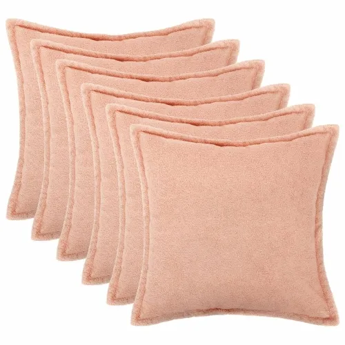 Presvlaka za jastuk 6 pcs HOUTEN Ružičasta 40 x 40 cm Bouclé - Ružičasta 40 x 40 cm 6 Cijena