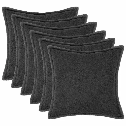 Presvlaka za jastuk 6 pcs HOUTEN Tamnosiva 45 x 45 cm Bouclé - Tamnosiva 45 x 45 cm 6 Cijena