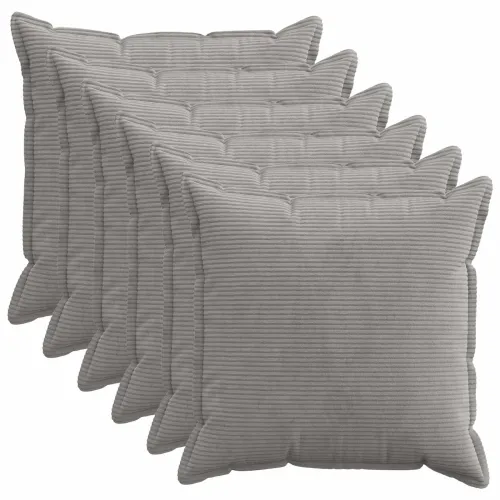 Presvlaka za jastuk 6 kom. HOUTEN Svjetlosiva 80 x 80 cm Kord - Svjetlosiva 80 x 80 cm 6 Cijena