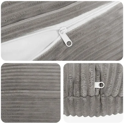 Presvlaka za jastuk 2 pcs HEERLEN Svjetlosiva Ø 60 cm Kord - Svjetlosiva Ø 60 cm 2 Cijena