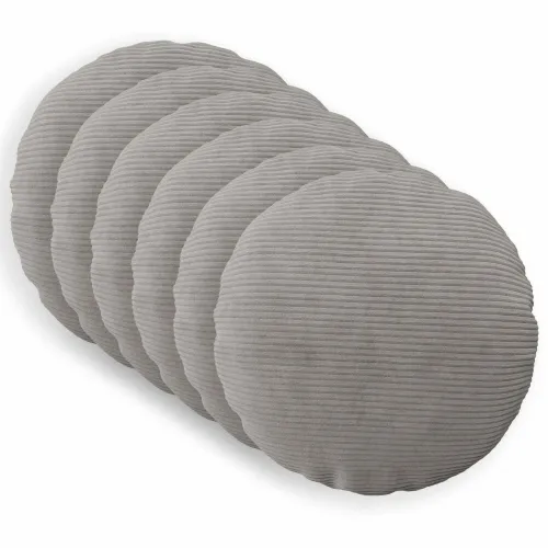 Presvlaka za jastuk 6 pcs HEERLEN Svjetlosiva Ø 60 cm Kord - Svjetlosiva Ø 60 cm 6 Cijena