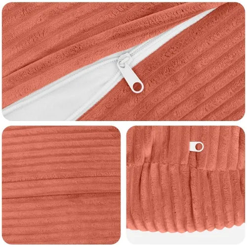 Presvlaka za jastuk 2 pcs HEERLEN Crvena narančasta Ø 60 cm - Crvena narančasta Ø 60 cm 2 Cijena