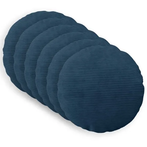 Presvlaka za jastuk 6 pcs HEERLEN Mornarsko plava Ø 60 cm Kord - Modra Ø 60 cm 6 Cijena