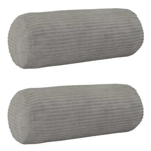 Presvlaka za jastuk 2 pcs HEERLEN Svjetlosiva Ø 15 x 40 cm Kord - Svjetlosiva Ø 15 x 40 cm 2 Cijena