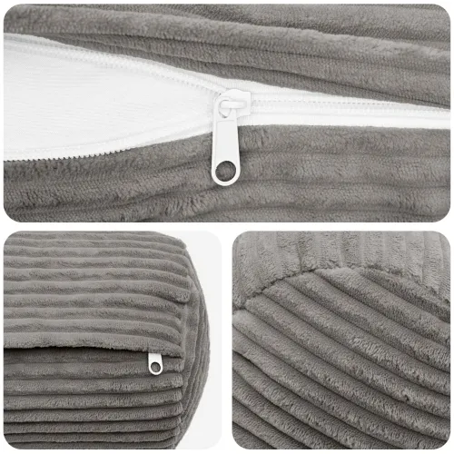 Presvlaka za jastuk 6 pcs HEERLEN Svjetlosiva Ø 15 x 40 cm Kord - Svjetlosiva Ø 15 x 40 cm 6 Cijena