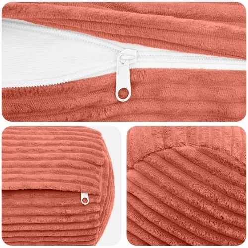 Presvlaka za jastuk 2 pcs HEERLEN Crvena narančasta Kord - Crvena narančasta Ø 15 x 40 cm 2 Cijena