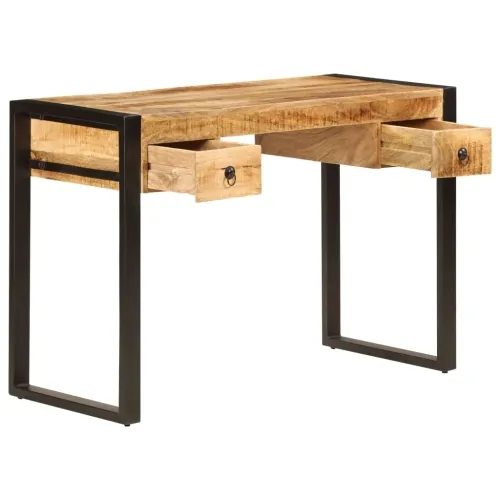 Radni stol s 2 ladice od masivnog drva manga 110 x 50 x 77 cm - 110 x 50 x 77 cm masivno drvo manga Cijena