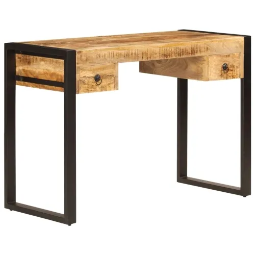 Radni stol s 2 ladice od masivnog drva manga 110 x 50 x 77 cm - 110 x 50 x 77 cm masivno drvo manga Cijena