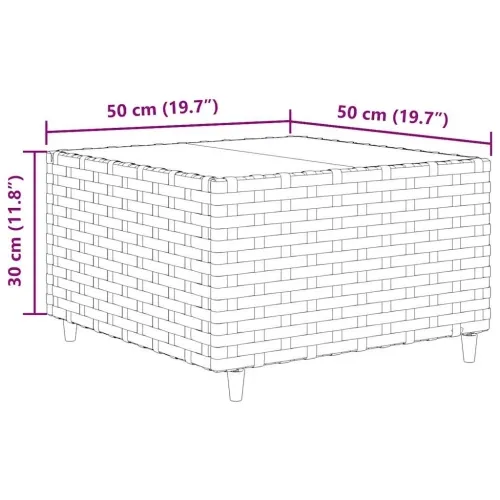 9-dijelna vrtna garnitura od poliratana s jastucima siva - Siva i plava 8 Cijena