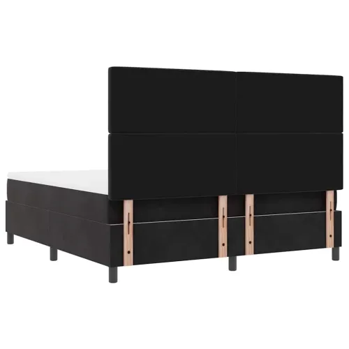 Box spring krevet s uzglavljem Crna 200 x 180 cm Baršun - Crna 180 x 200 cm Kristal s dugmadima Cijena