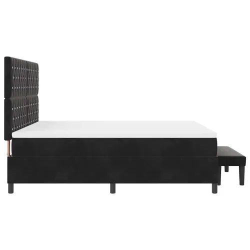 Box spring krevet s uzglavljem Crna 200 x 180 cm Baršun - Crna 180 x 200 cm Kristal s dugmadima Cijena