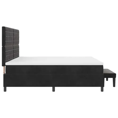 Box spring krevet s madracem Crna 200 x 200 cm Baršun - Crna 200 x 200 cm Kristal s dugmadima Cijena