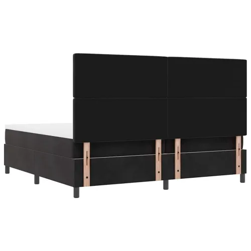 Box spring krevet s madracem Crna 200 x 200 cm Baršun - Crna 200 x 200 cm Kristal s dugmadima Cijena
