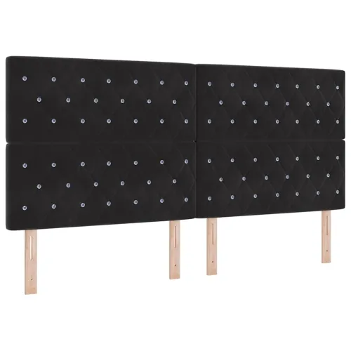 Box spring krevet s madracem Crna 200 x 200 cm Baršun - Crna 200 x 200 cm Kristal s dugmadima Cijena
