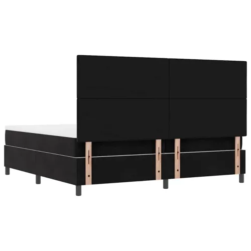 Box spring krevet s uzglavljem Crna 200 x 200 cm Baršun - Crna 200 x 200 cm Prošiveno gumbima Cijena