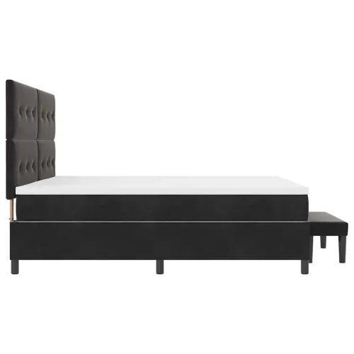 Box spring krevet s uzglavljem Crna 200 x 200 cm Baršun - Crna 200 x 200 cm Prošiveno gumbima Cijena
