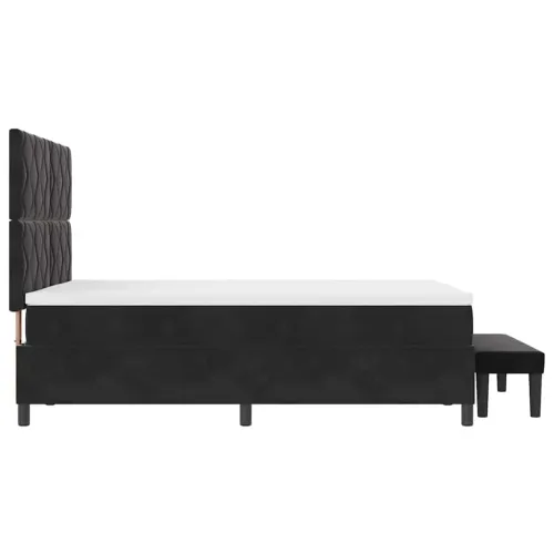 Box spring krevet s uzglavljem Crna 200 x 160 cm Baršun - Crna 160 x 200 cm Dizajn s rombovima Cijena