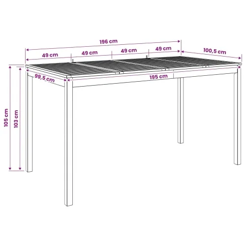 Stol za bar u vrtu Prirodna 196 x 100 x 105 cm - Prirodna 196 x 100 x 105 cm Cijena