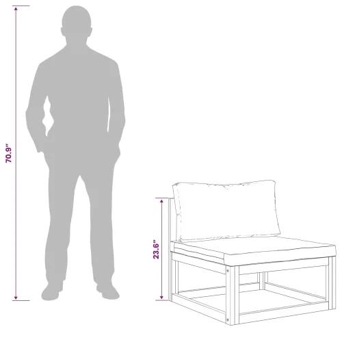Set sofe 7 kom. Prirodna Čvrsto drvo akacije - Sivosmeđa 3x kutna + 2x srednja + fotelja + stol Cijena