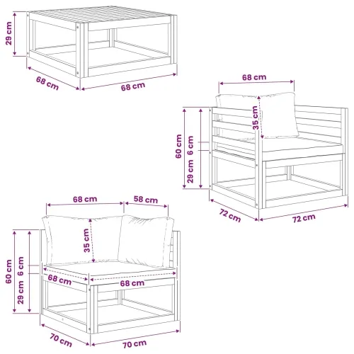 Modularni set za vrt s 5 komada Prirodna Čvrsto drvo akacije - Zelena 2x kutna + 2x fotelja + stol Cijena