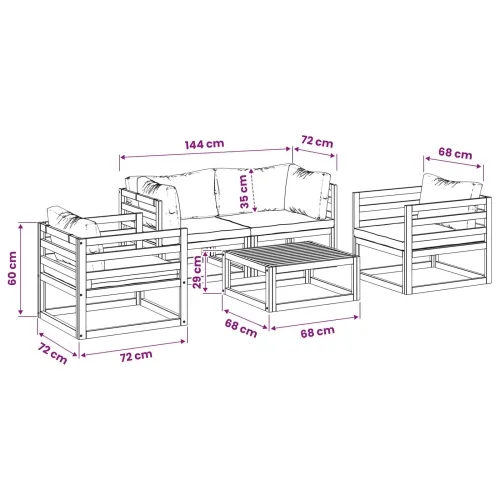 Modularni set za vrt s 5 komada Prirodna Čvrsto drvo akacije - Bež 2x kutna + 2x fotelja + stol Cijena