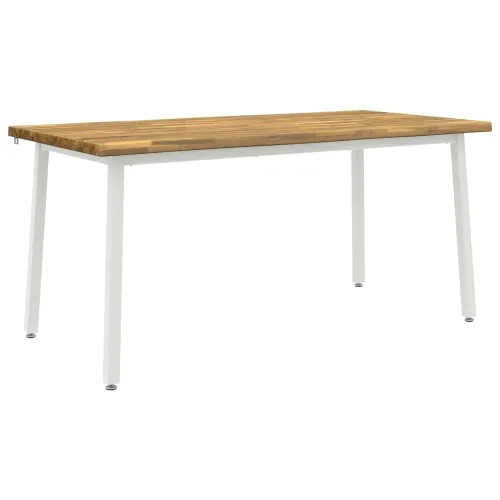 Stol za blagovanje s prirodnim rubom 160 x 80 x 75 cm Bijela - Bijela 160 x 80 x 75 cm Živi rub Cijena