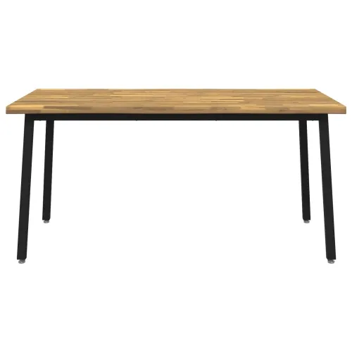 Stol za blagovanje s prirodnim rubom 140 x 90 x 75 cm Bijela - Bijela i crna 140 x 90 x 75 cm Živi rub Cijena