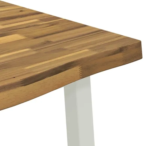 Stol za blagovanje s prirodnim rubom 140 x 90 x 75 cm Bijela - Bijela 140 x 90 x 75 cm Živi rub Cijena