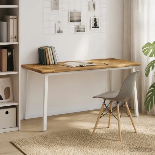 Stol za blagovanje s prirodnim rubom 160 x 90 x 75 cm Bijela - Bijela 160 x 90 x 75 cm Živi rub Cijena