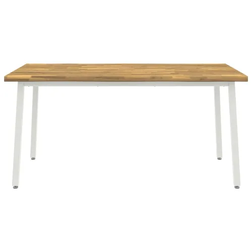 Stol za blagovanje s prirodnim rubom 160 x 90 x 75 cm Bijela - Bijela 160 x 90 x 75 cm Živi rub Cijena