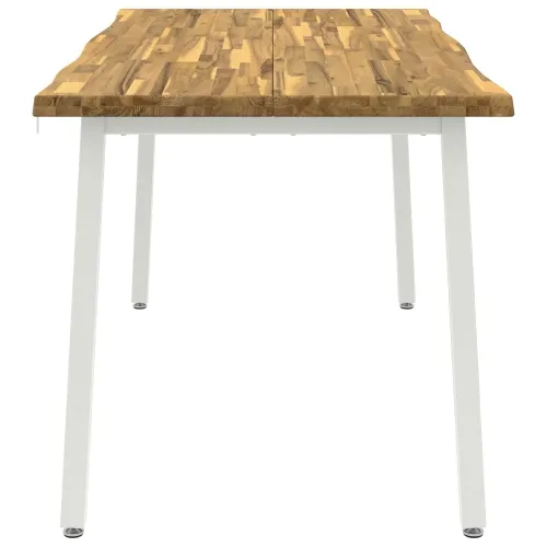Stol za blagovanje s prirodnim rubom 160 x 90 x 75 cm Bijela - Bijela 160 x 90 x 75 cm Živi rub Cijena