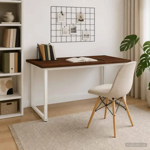 Kvadratni blagovaonski stol 160 x 70 x 75 cm Tamno smeđa - tamno smeđe i bijele boje 160 x 70 x 75 cm Četvrtasto Cijena