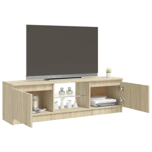 TV ormarić s LED svjetlima boja hrasta sonome 120x30x36 cm - OUTLET - NEPREUZETO Cijena