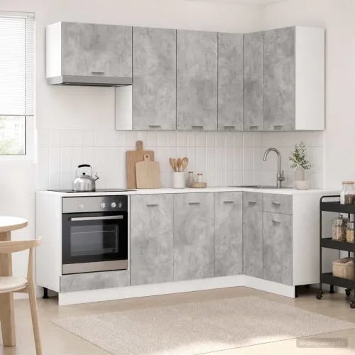 Kuhinjska jedinica LYON 8 kom. Betonska siva Konstruirano drvo - Betonska siva 80 cm Cijena
