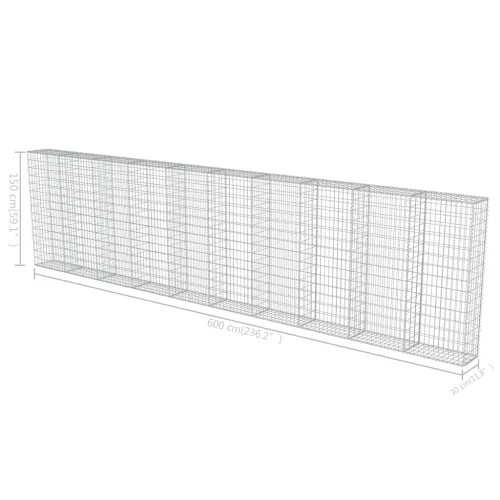 Gabionski zid s poklopcima od pocinčanog čelika 600 x 30 x 150 cm - OUTLET - NEPREUZETO Cijena