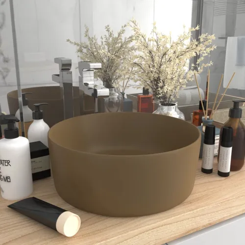 Luksuzni okrugli Lavabo - Umivaonik mat krem 40 x 15 cm keramički - mat krem Mat krem Cijena