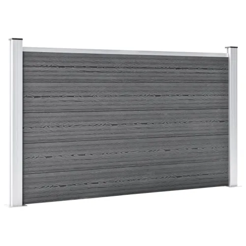 Vrtna ograda od WPC-a 699 x 106 cm siva - Siva 1 4 odjeljka Cijena
