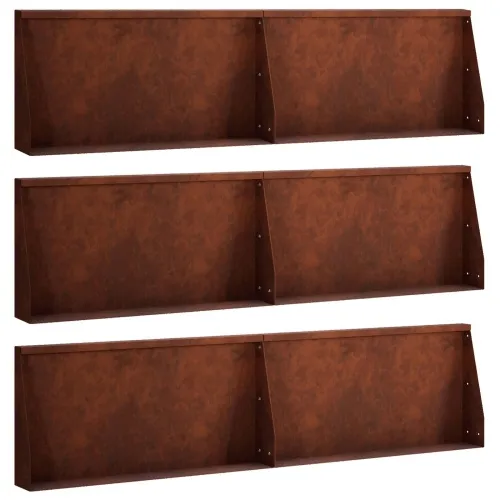 Zid za zadržavanje 6 kom. 80 x 12 x 40 cm Otporni čelik Rđa - Otporni čelik 80 x 12 x 40 cm 6 Cijena