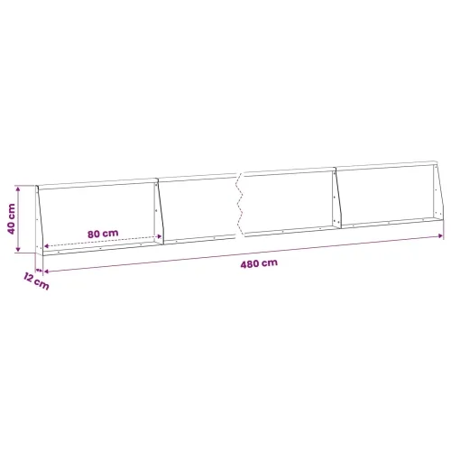 Zid za zadržavanje 6 kom. 80 x 12 x 40 cm Otporni čelik Rđa - Otporni čelik 80 x 12 x 40 cm 6 Cijena