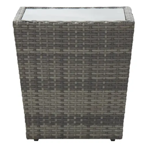 Stolić za kavu sivi 41,5x41,5x43cm poliratan i kaljeno staklo - OUTLET - NEPREUZETO Cijena