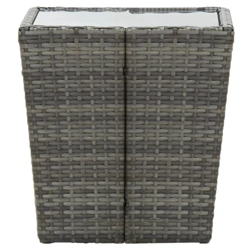 Stolić za kavu sivi 41,5x41,5x43cm poliratan i kaljeno staklo - OUTLET - NEPREUZETO Cijena