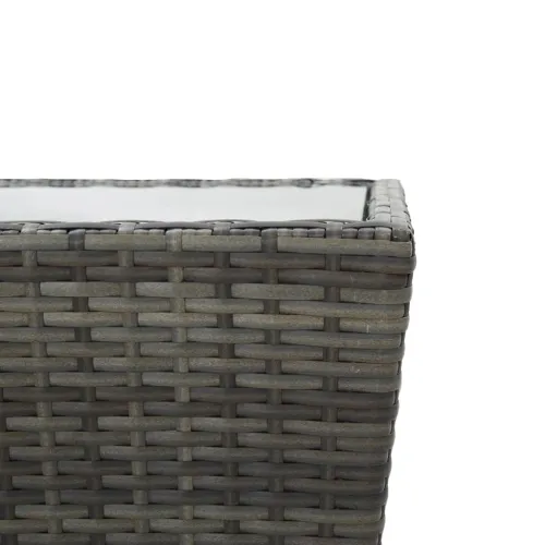 Stolić za kavu sivi 41,5x41,5x43cm poliratan i kaljeno staklo - OUTLET - NEPREUZETO Cijena