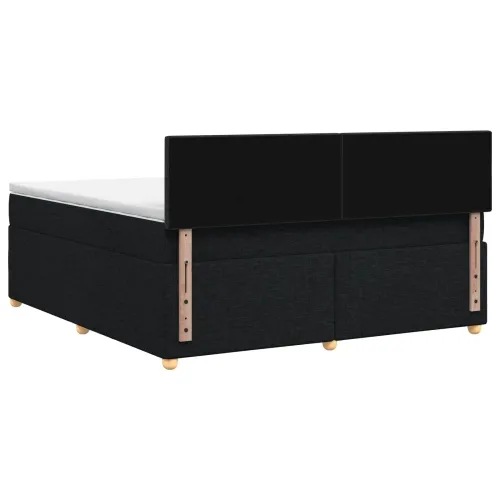 Boxspring krevet s madracem Crna 180 x 200 cm Tkanina - Crna 180 x 200 cm Dizajn s rombovima Cijena